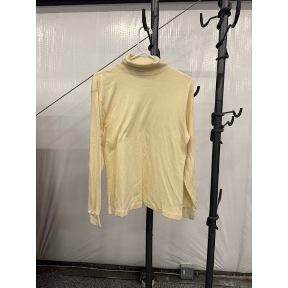 Vintage Robert Bruce Mens Yellow Long Sleeve Turtleneck Knit Shirt Medium